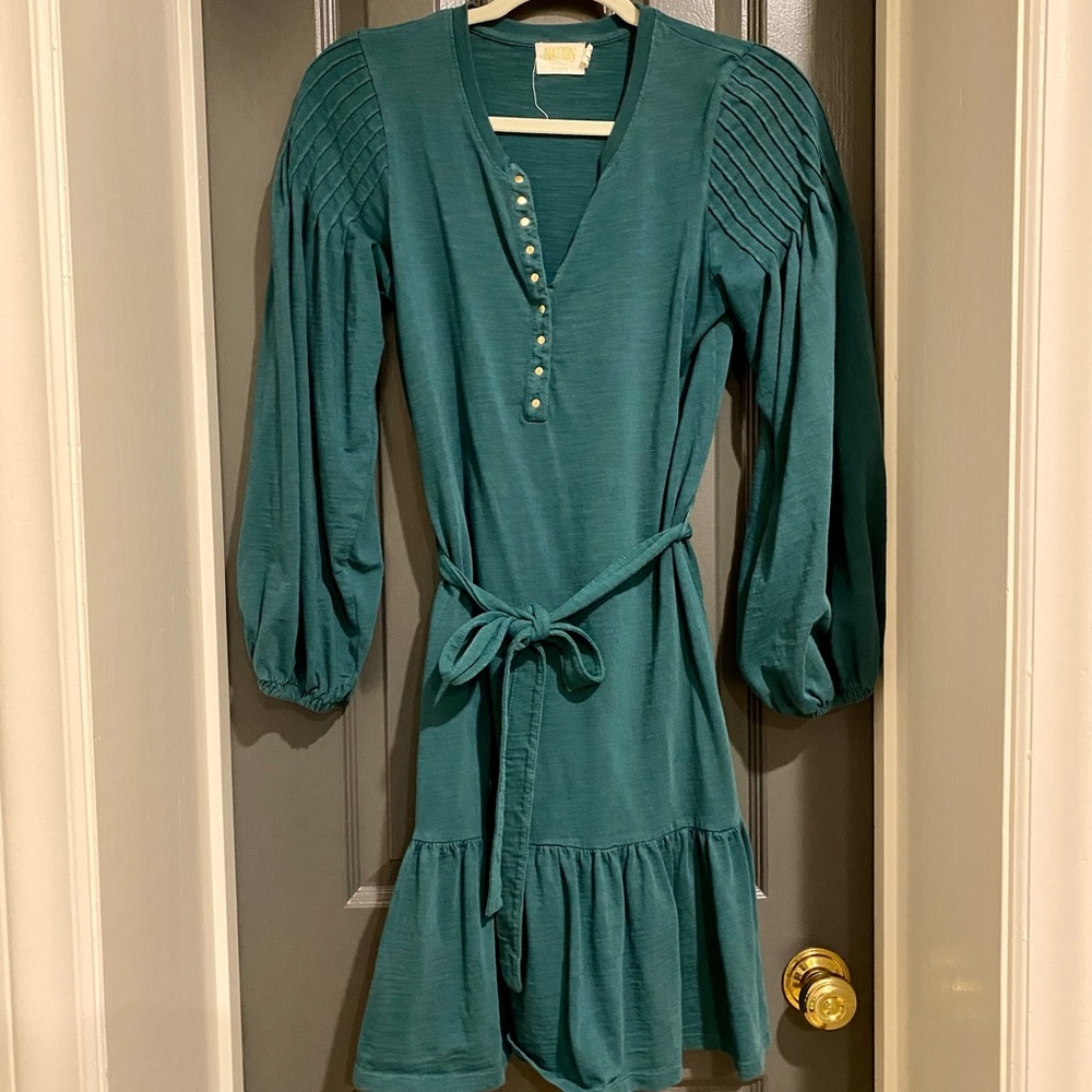 Nation LTD Teal Long Sleeve Knit  Dress with